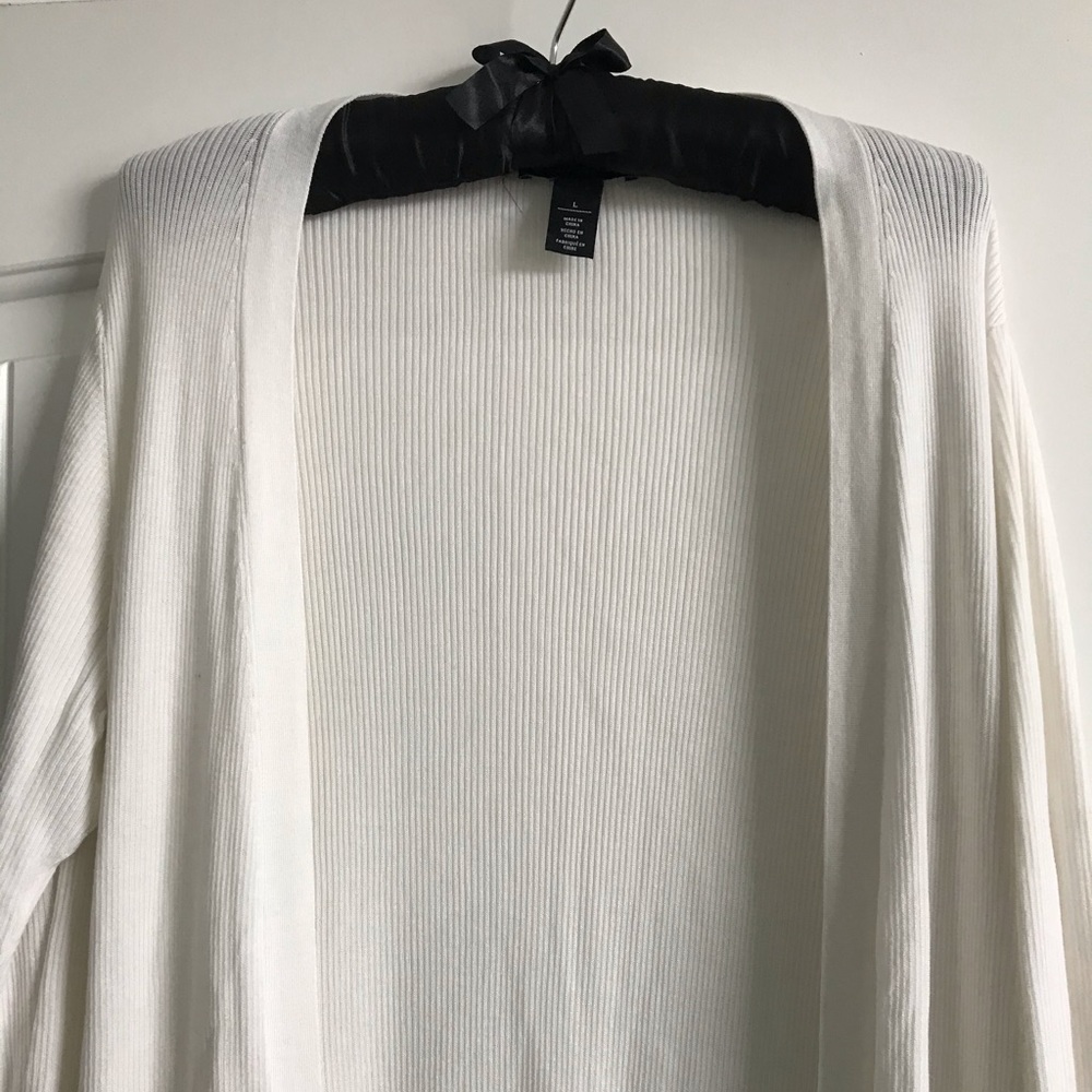 WHBM cream ribbed duster